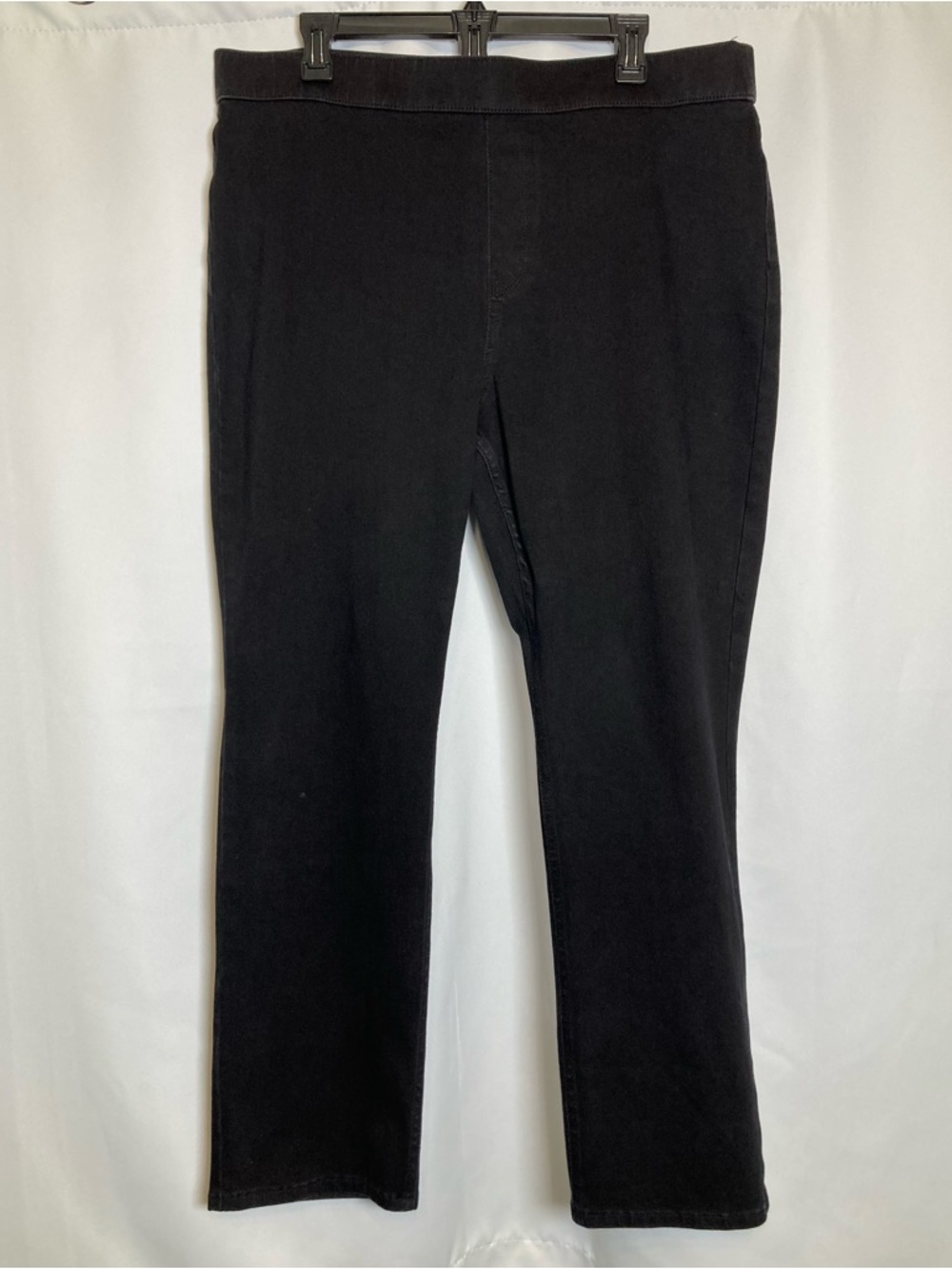 Soft Surroundings Ultimate Denim Pull On Slim Leg Jeans Black 2FY36 XL Stretch